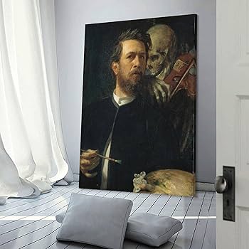 バイオリン演奏 絵画 今日のART）「ヴァイオリンを弾く死神といる自画像